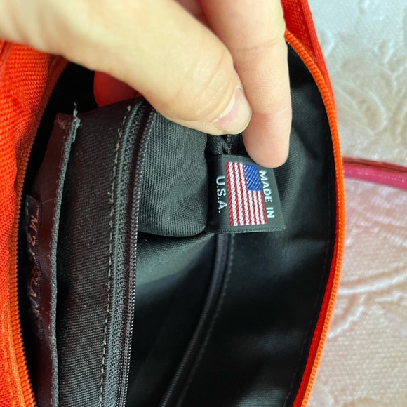 MZ Wallace 💕 vintage 💕 Bright Orange with Metallic pink handles / Made in USA - Picture 4 of 14